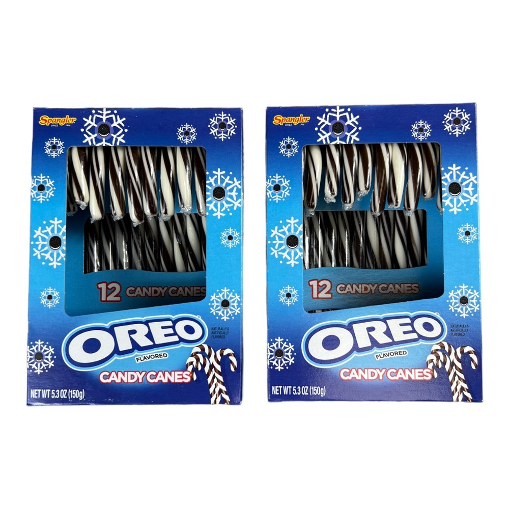 2 Boxes of Spangler Oreo Cookie Flavored Holiday Candy Canes Oreo candy canes